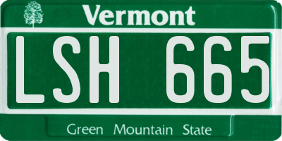VT license plate LSH665
