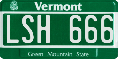 VT license plate LSH666