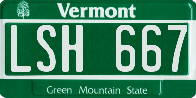 VT license plate LSH667