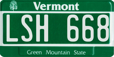 VT license plate LSH668