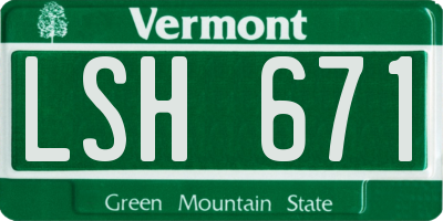 VT license plate LSH671