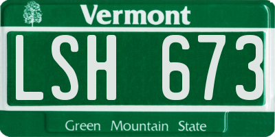VT license plate LSH673