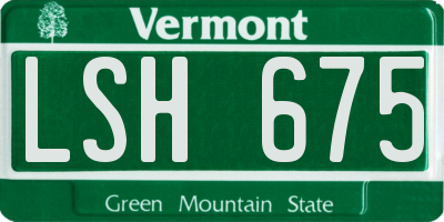 VT license plate LSH675
