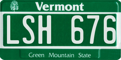 VT license plate LSH676