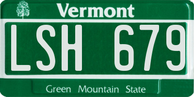VT license plate LSH679