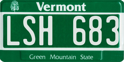 VT license plate LSH683