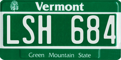 VT license plate LSH684