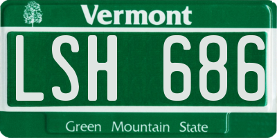 VT license plate LSH686