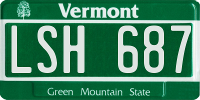 VT license plate LSH687