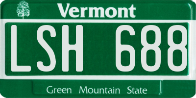 VT license plate LSH688