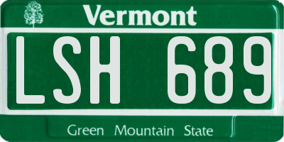 VT license plate LSH689