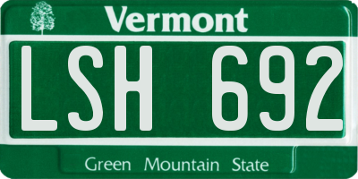 VT license plate LSH692