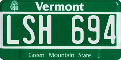 VT license plate LSH694