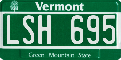 VT license plate LSH695