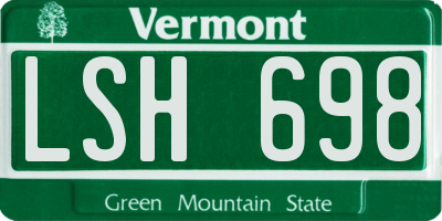 VT license plate LSH698