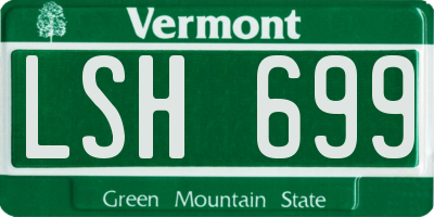 VT license plate LSH699
