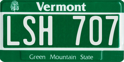 VT license plate LSH707