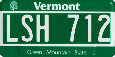 VT license plate LSH712