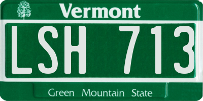 VT license plate LSH713