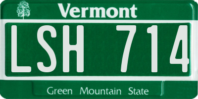 VT license plate LSH714