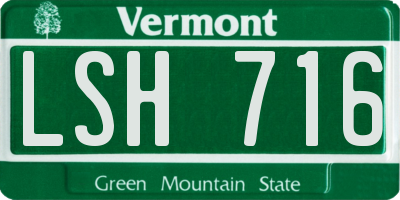 VT license plate LSH716