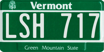 VT license plate LSH717