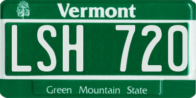 VT license plate LSH720
