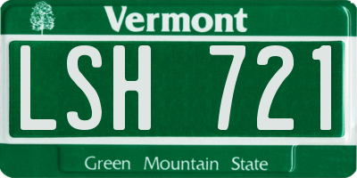 VT license plate LSH721