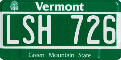 VT license plate LSH726