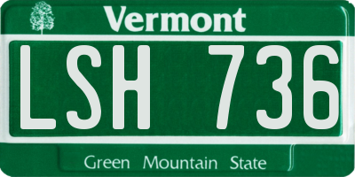 VT license plate LSH736