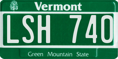 VT license plate LSH740
