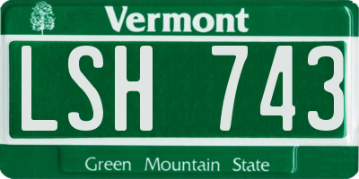 VT license plate LSH743