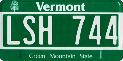 VT license plate LSH744