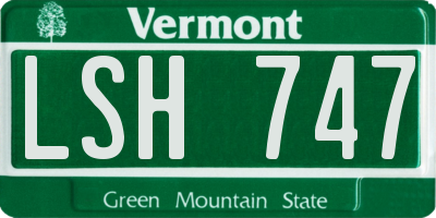 VT license plate LSH747