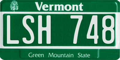 VT license plate LSH748