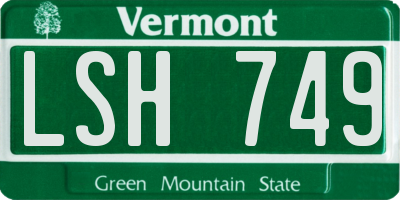 VT license plate LSH749