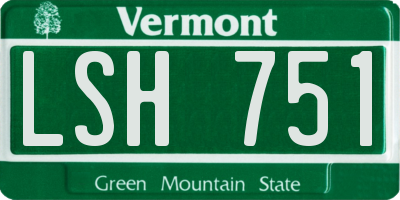 VT license plate LSH751