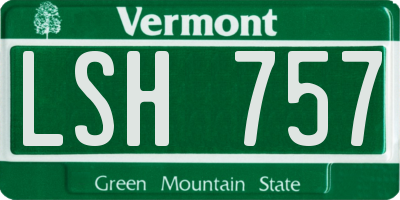 VT license plate LSH757