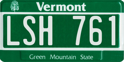 VT license plate LSH761