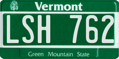 VT license plate LSH762