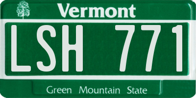 VT license plate LSH771