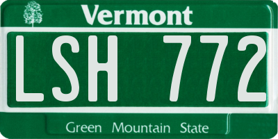 VT license plate LSH772
