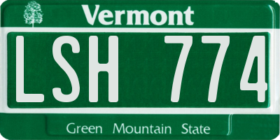 VT license plate LSH774