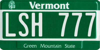VT license plate LSH777
