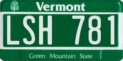VT license plate LSH781