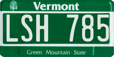 VT license plate LSH785