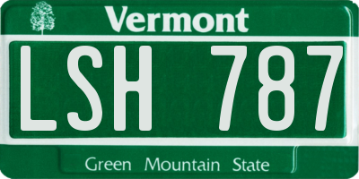 VT license plate LSH787