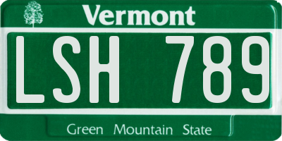 VT license plate LSH789