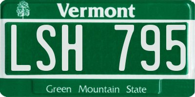 VT license plate LSH795