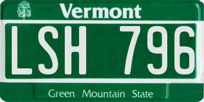 VT license plate LSH796